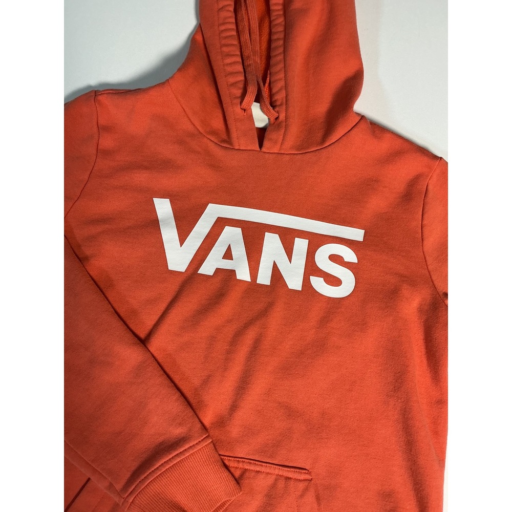 Vans Classic V II Orange Pullover Women's Hoodie Size XS Streetwear
